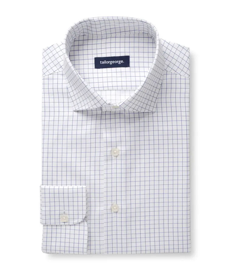Easy-iron plain white poplin shirt