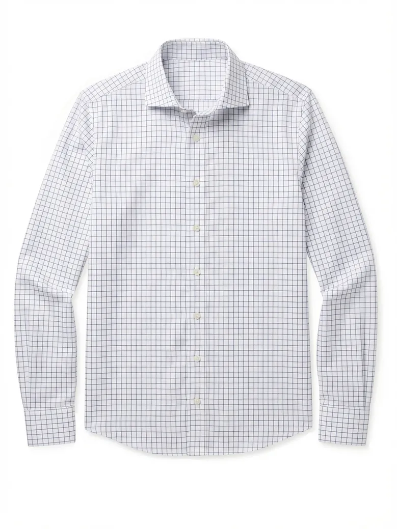 Easy-iron plain white poplin shirt