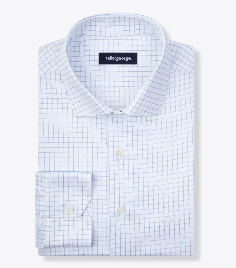 Easy-iron plain white poplin shirt