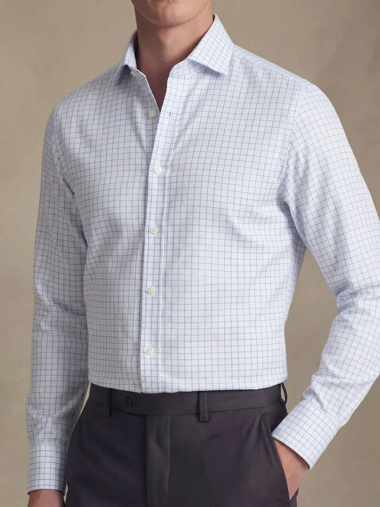 Easy-iron plain white poplin shirt