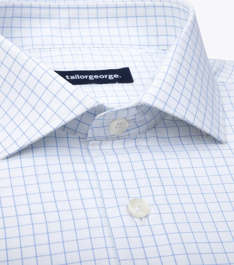 Easy-iron plain white poplin shirt
