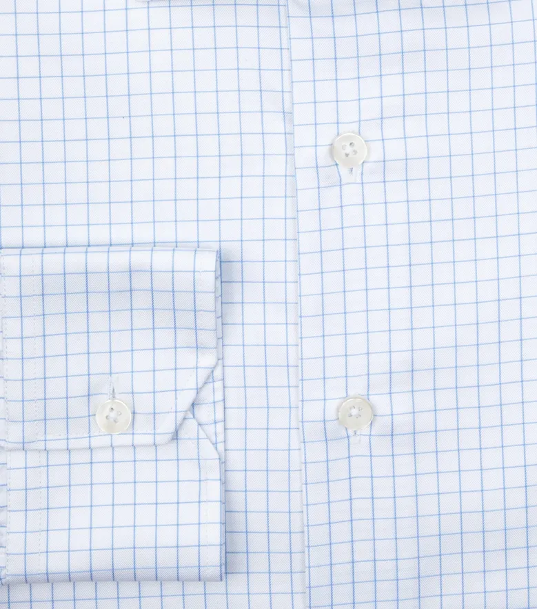Easy-iron plain white poplin shirt