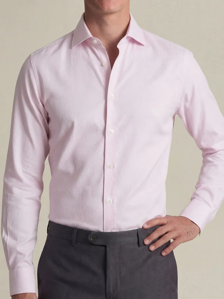 Easy-iron plain white poplin shirt