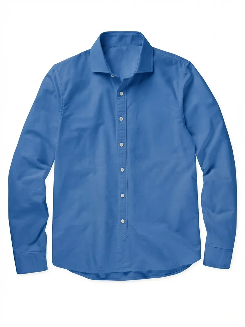 Easy-iron plain white poplin shirt