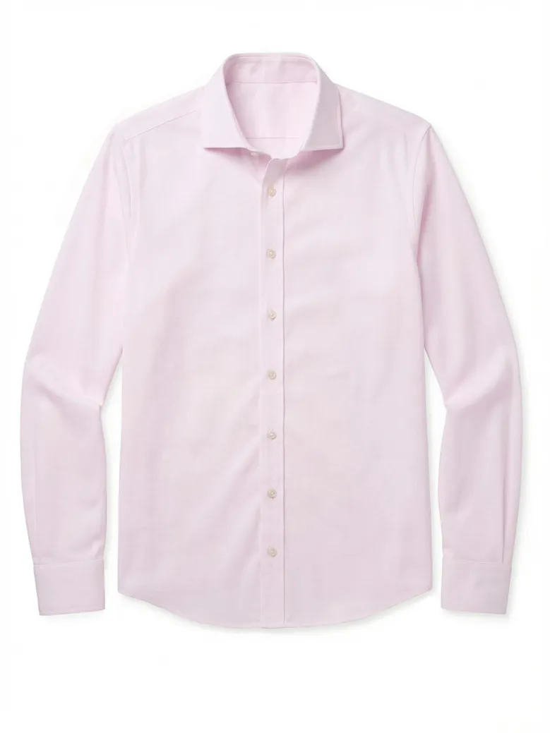 Easy-iron plain white poplin shirt