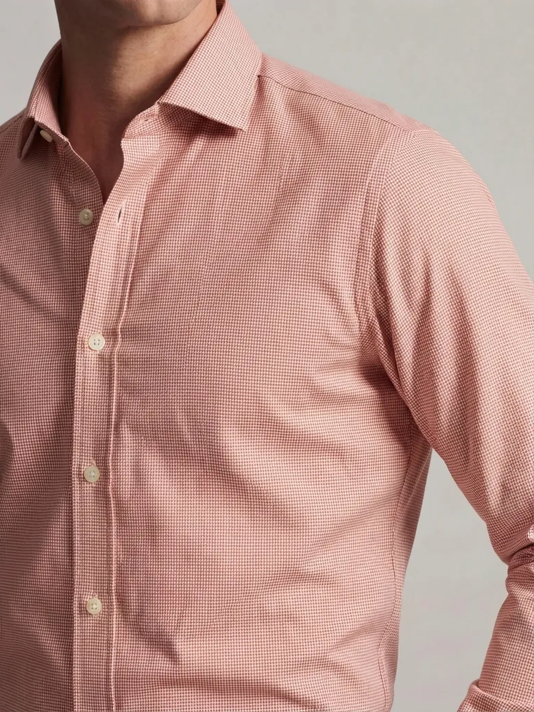 Easy-iron plain white poplin shirt