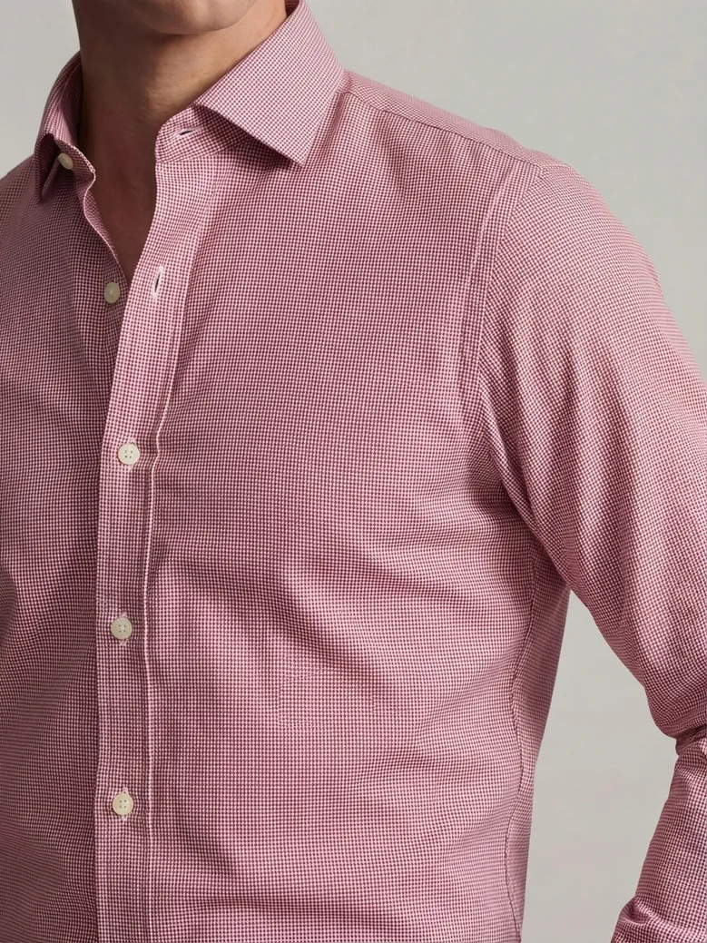 Easy-iron plain white poplin shirt