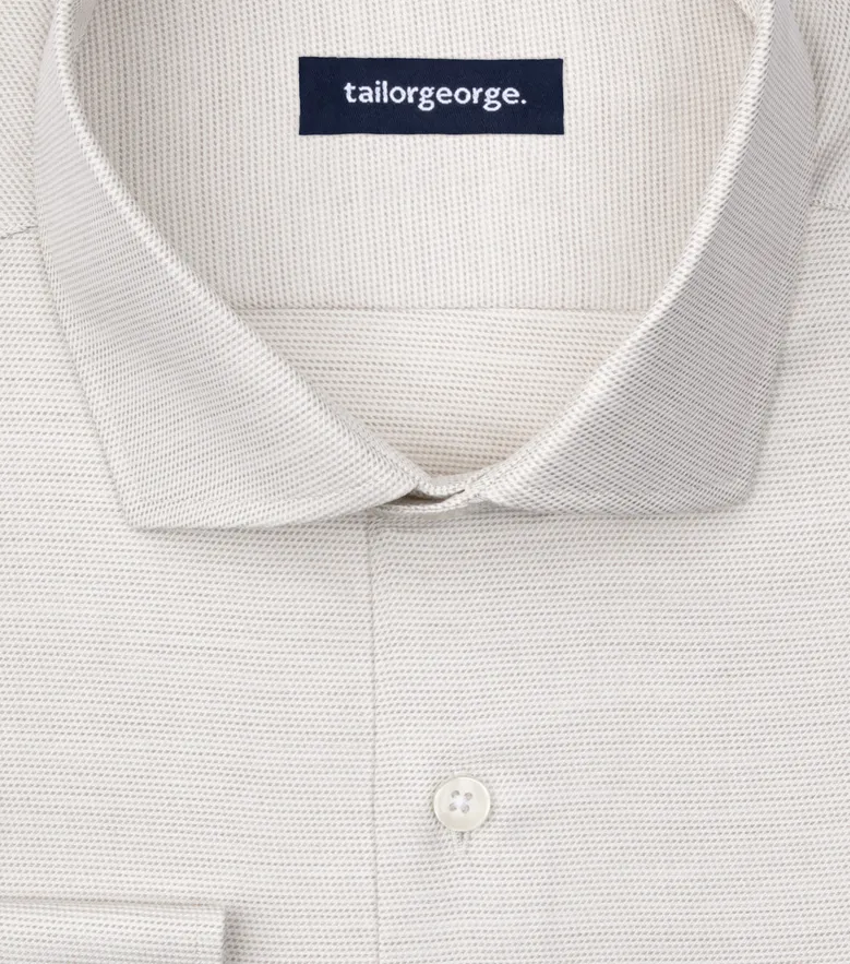 Easy-iron plain white poplin shirt
