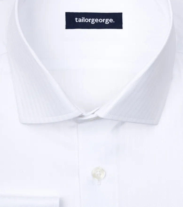Easy-iron plain white poplin shirt