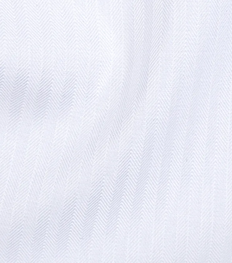 Easy-iron plain white poplin shirt