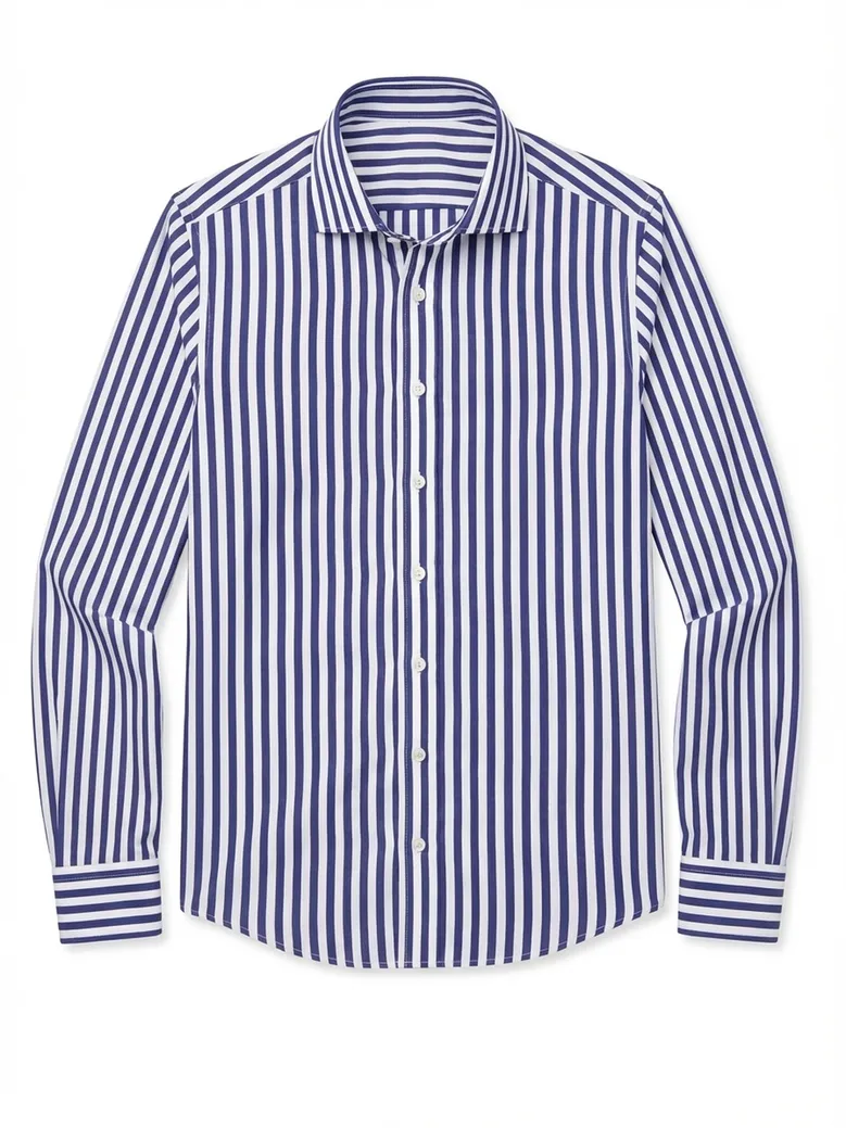 Easy-iron plain white poplin shirt
