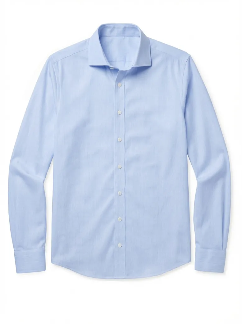 Easy-iron plain white poplin shirt