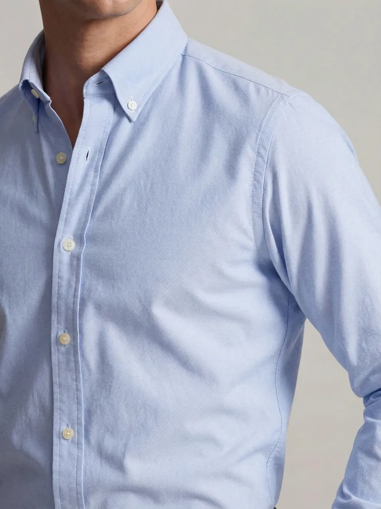 Easy-iron plain white poplin shirt