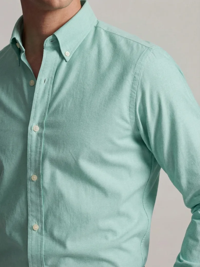 Easy-iron plain white poplin shirt