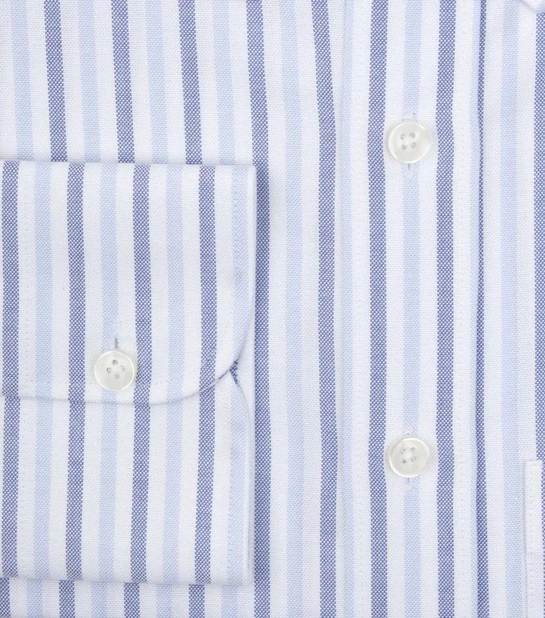 Easy-iron plain white poplin shirt