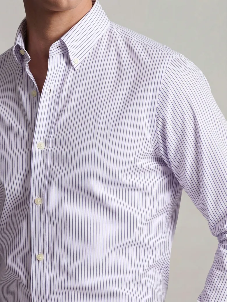 Easy-iron plain white poplin shirt