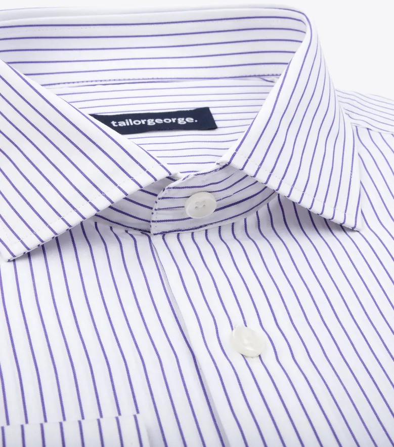 Easy-iron plain white poplin shirt