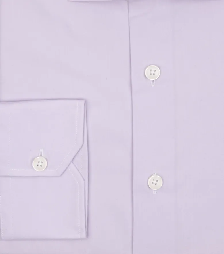 Easy-iron plain white poplin shirt