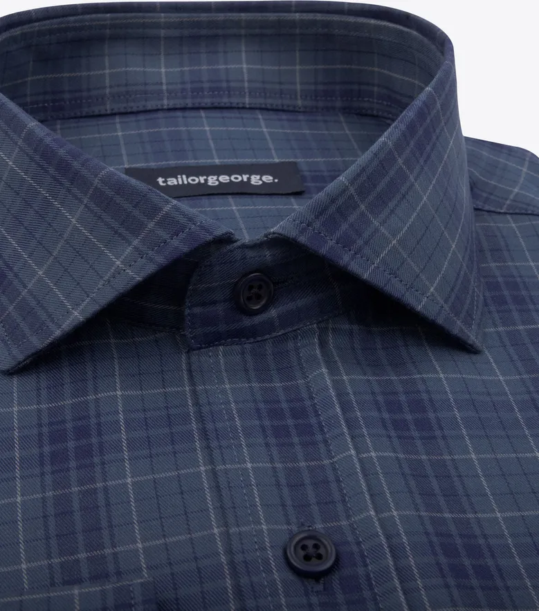 Easy-iron plain white poplin shirt