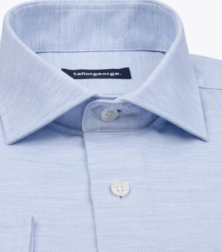 Easy-iron plain white poplin shirt