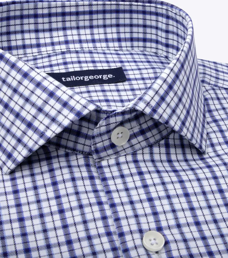 Easy-iron plain white poplin shirt
