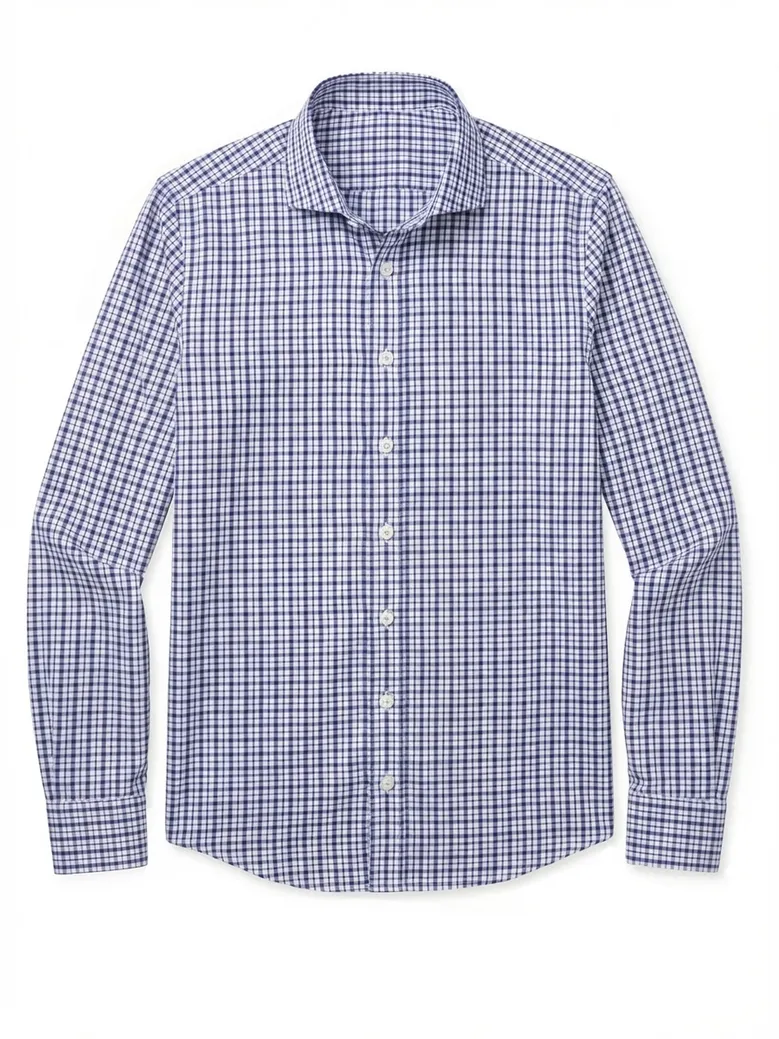 Easy-iron plain white poplin shirt