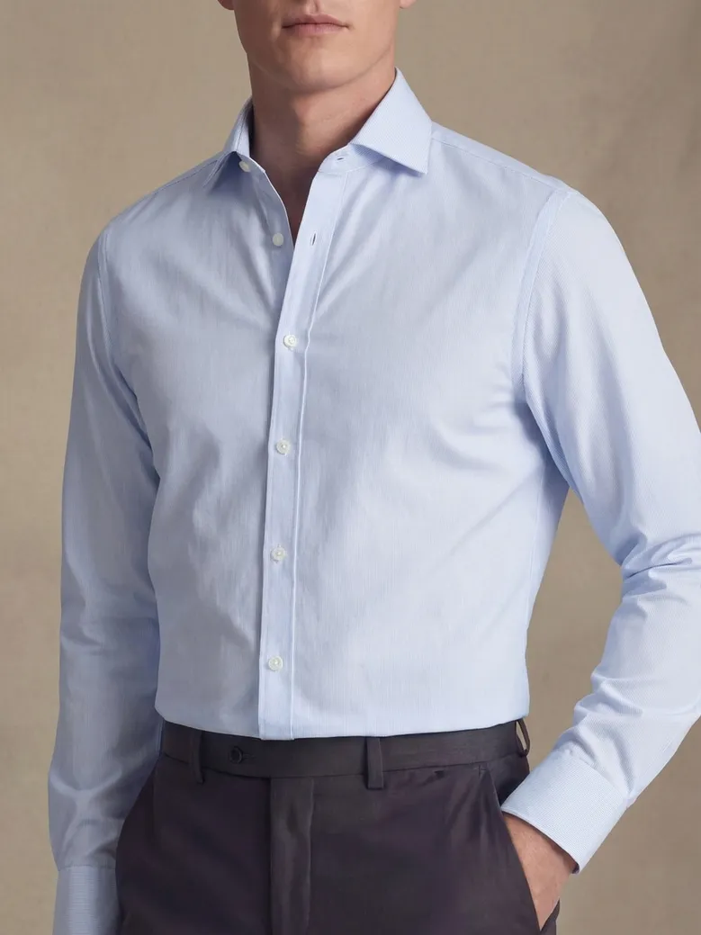 Easy-iron plain white poplin shirt
