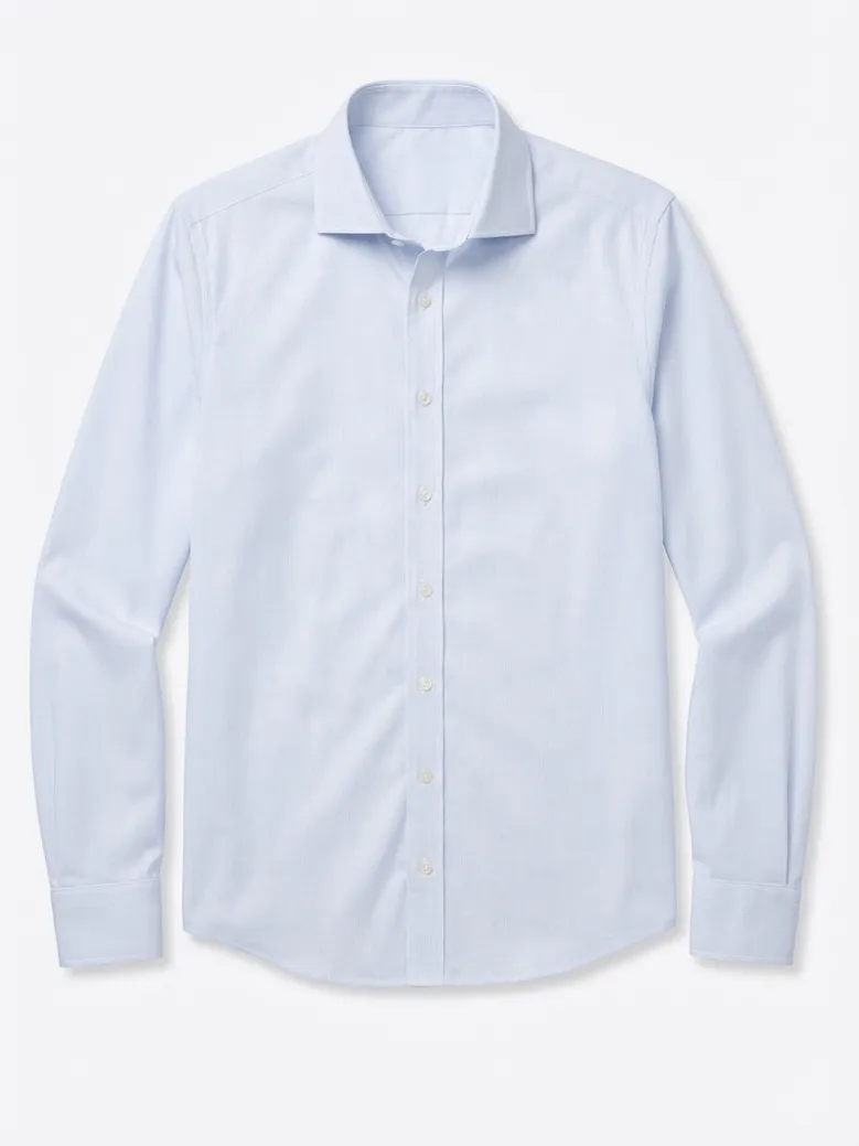Easy-iron plain white poplin shirt