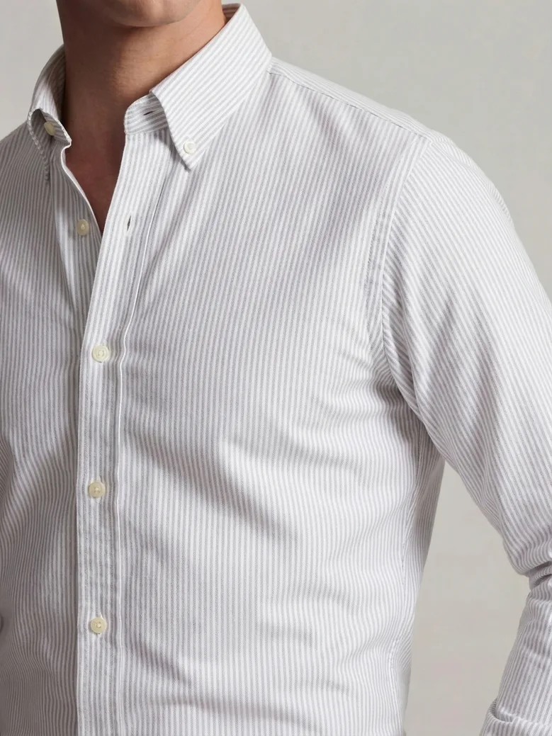 Easy-iron plain white poplin shirt