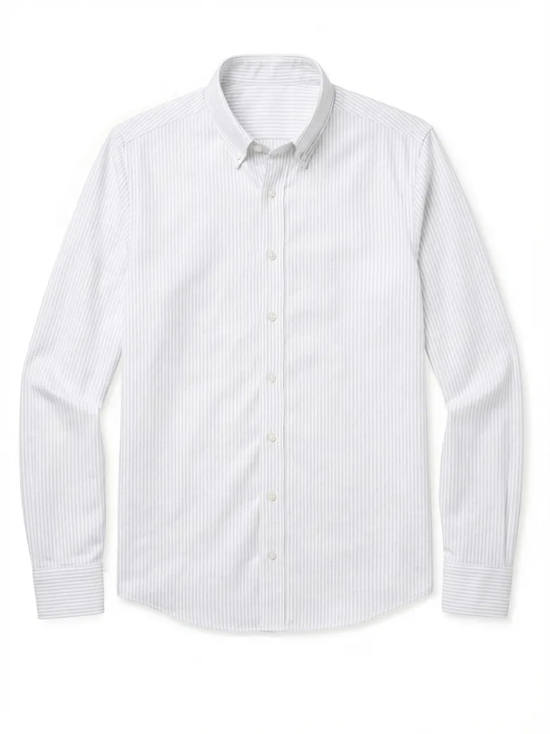 Easy-iron plain white poplin shirt