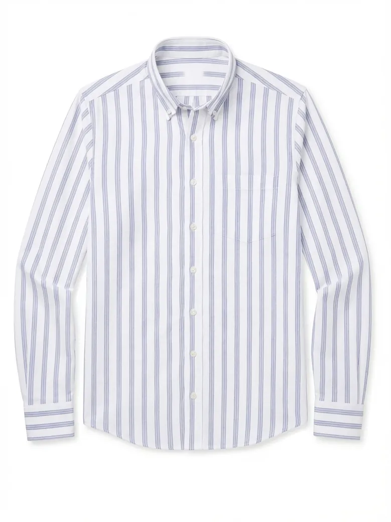 Easy-iron plain white poplin shirt