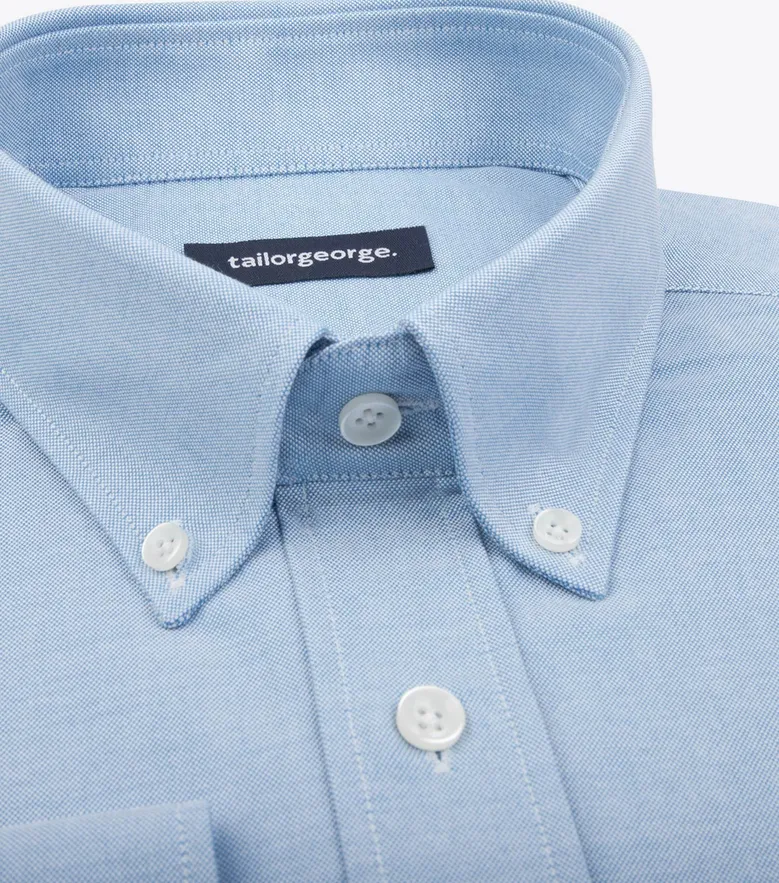 Easy-iron plain white poplin shirt