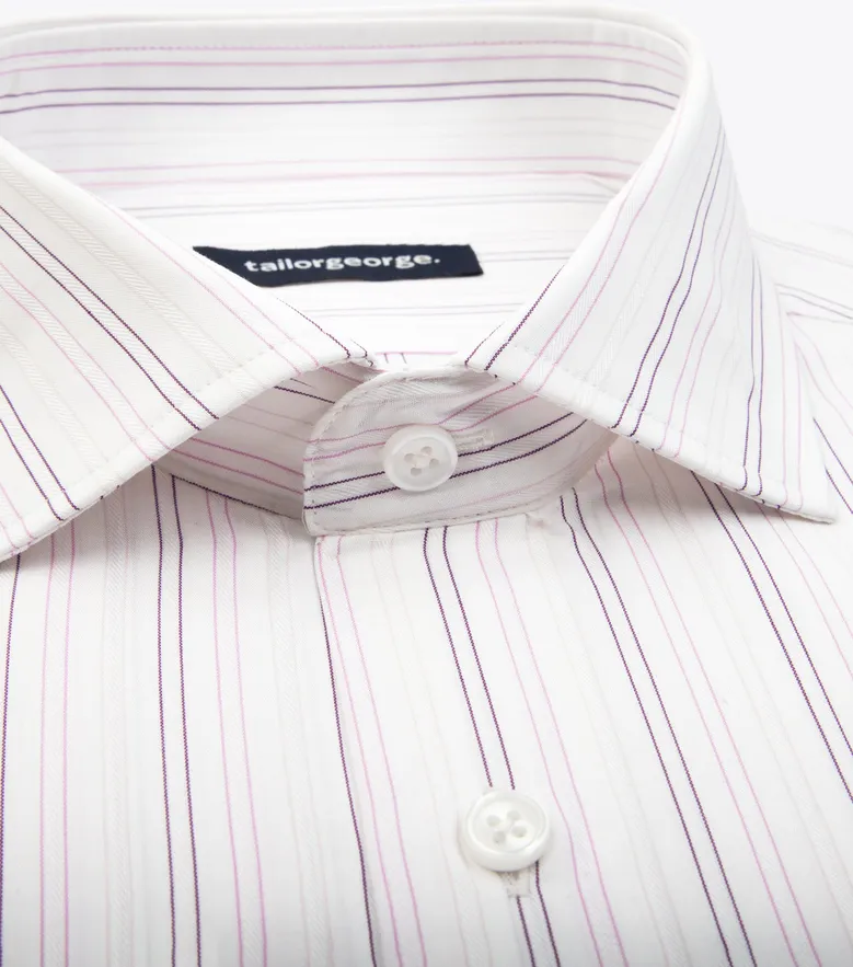 Easy-iron plain white poplin shirt