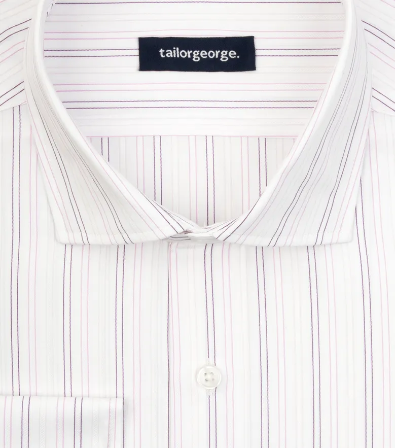 Easy-iron plain white poplin shirt