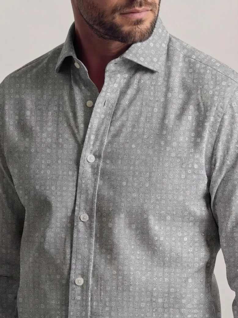 Easy-iron plain white poplin shirt