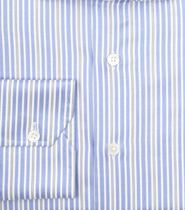 Easy-iron plain white poplin shirt