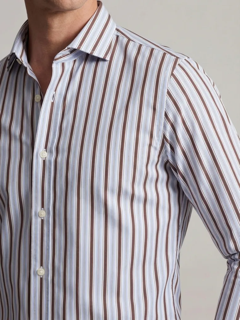 Easy-iron plain white poplin shirt