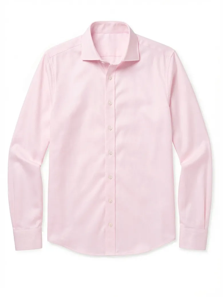 Easy-iron plain white poplin shirt