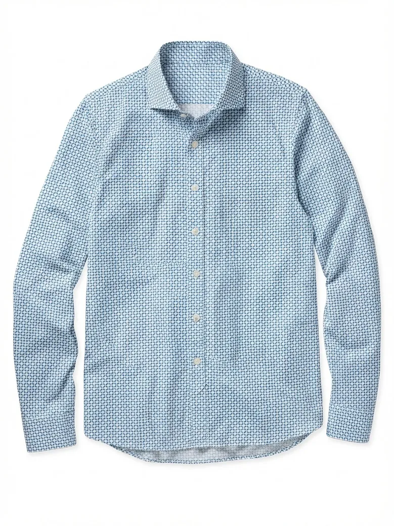 Easy-iron plain white poplin shirt