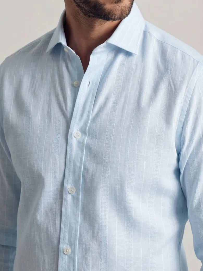 Easy-iron plain white poplin shirt