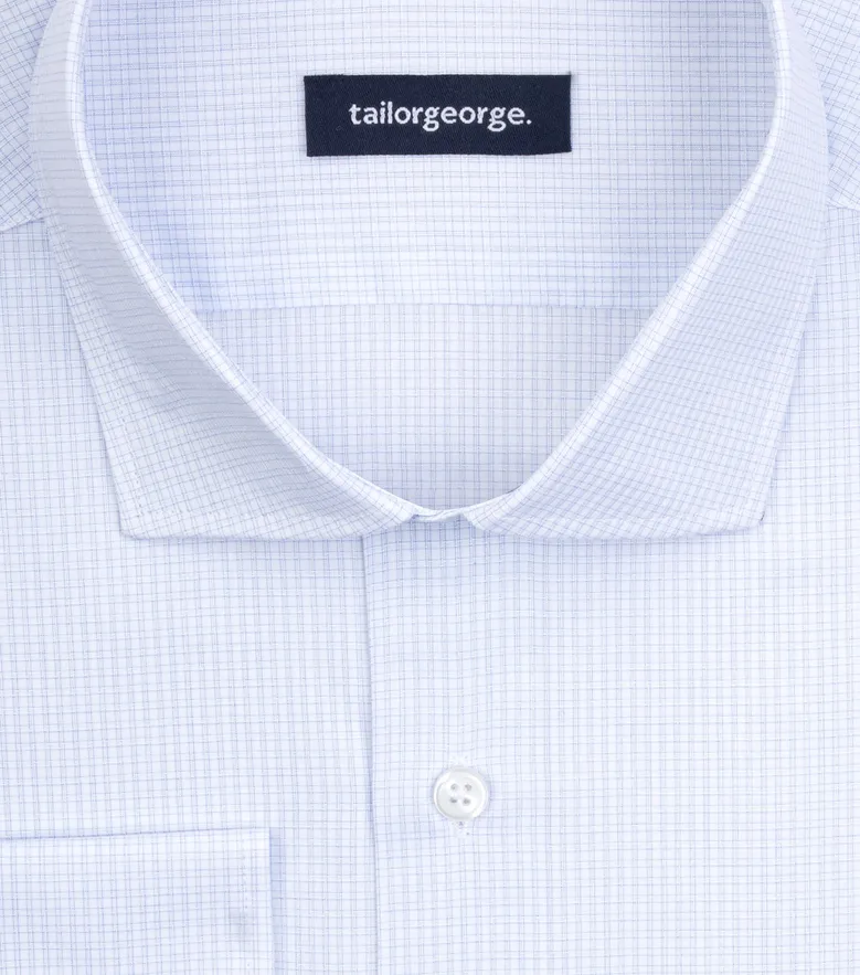 Easy-iron plain white poplin shirt
