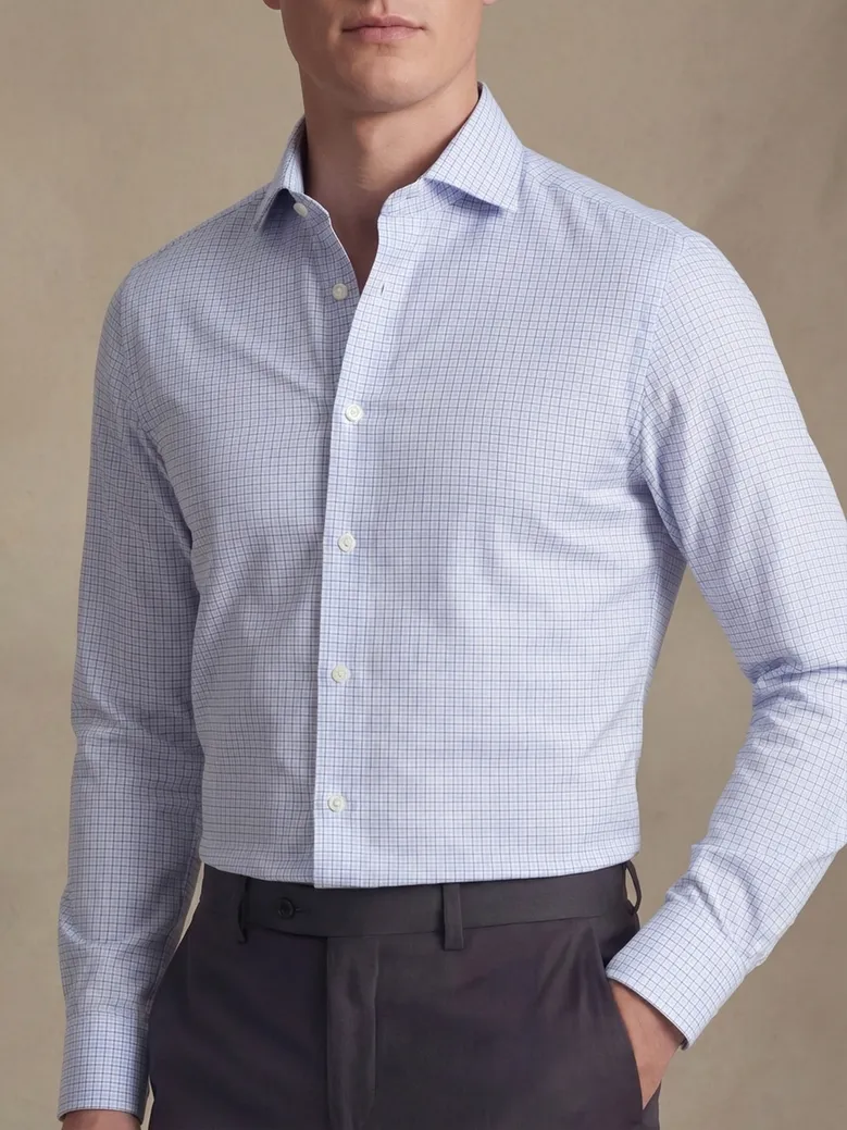 Easy-iron plain white poplin shirt