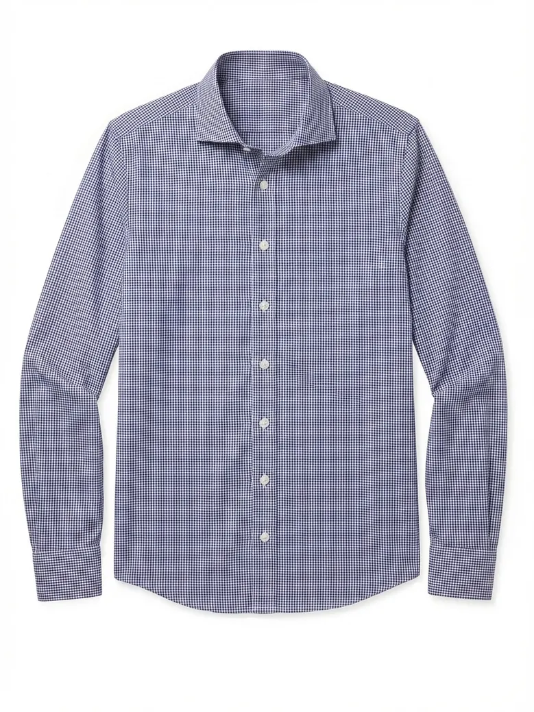 Easy-iron plain white poplin shirt