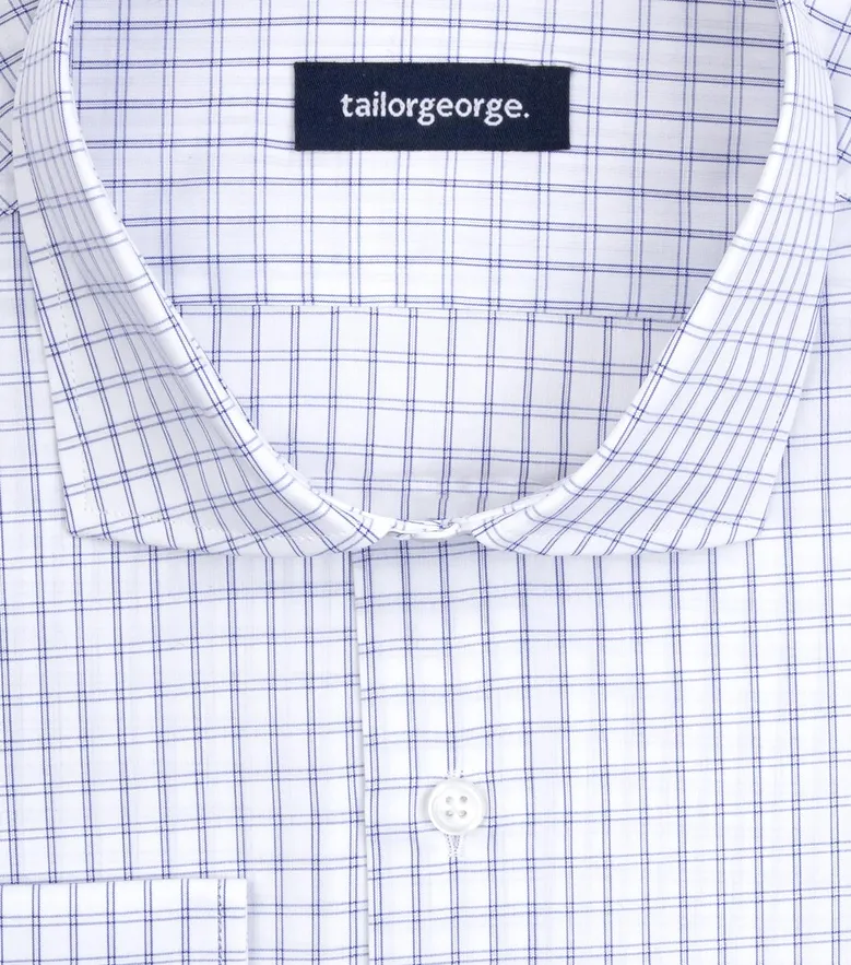 Easy-iron plain white poplin shirt