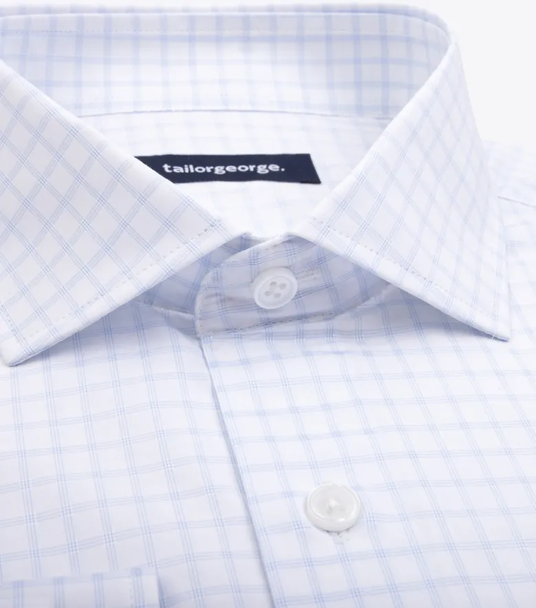 Easy-iron plain white poplin shirt