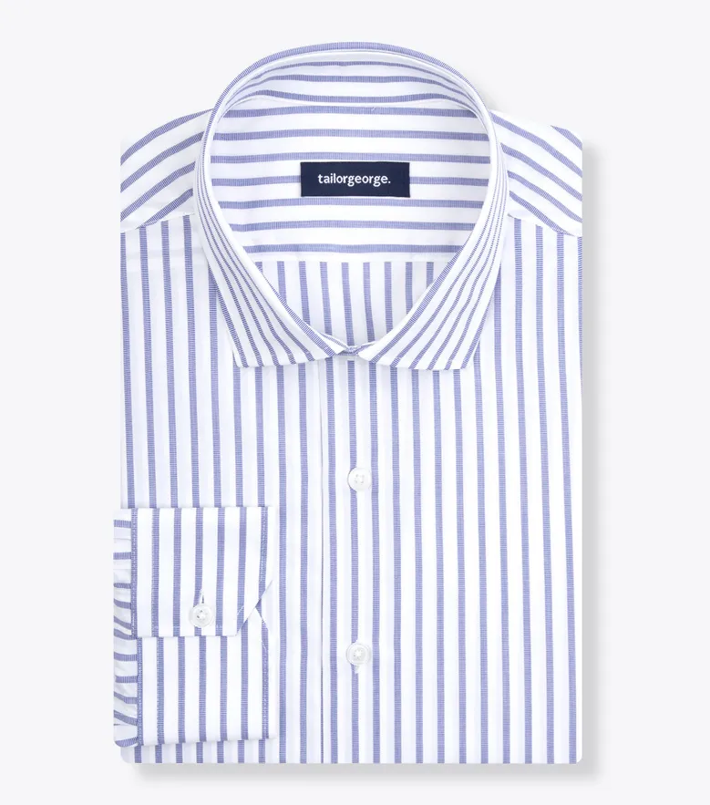 Easy-iron plain white poplin shirt