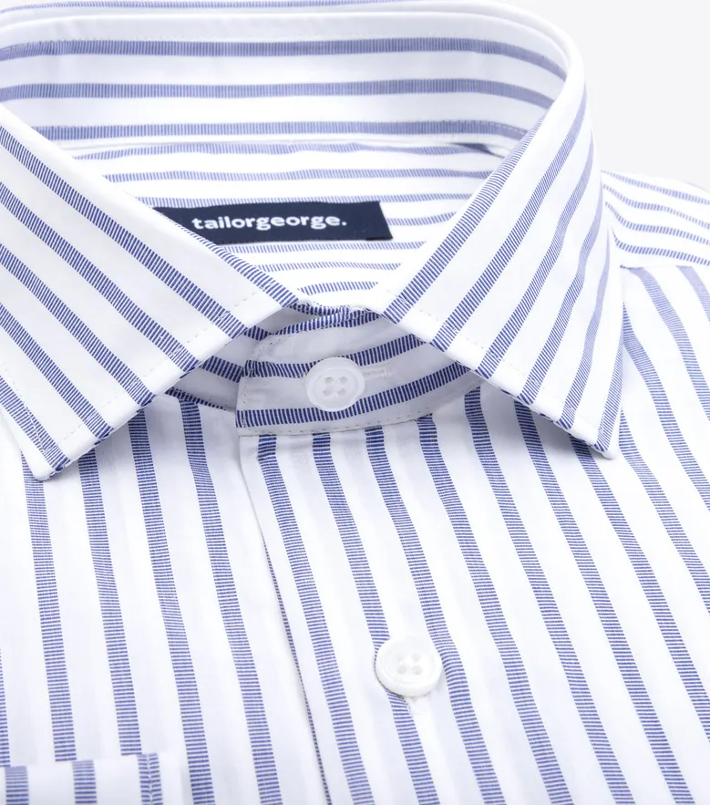 Easy-iron plain white poplin shirt