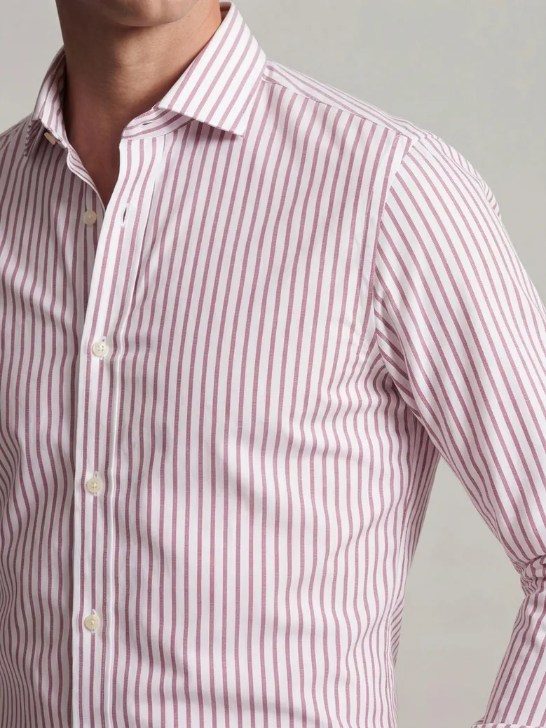 Easy-iron plain white poplin shirt
