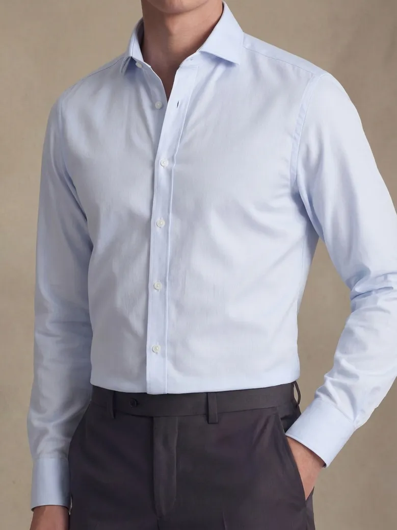 Easy-iron plain white poplin shirt