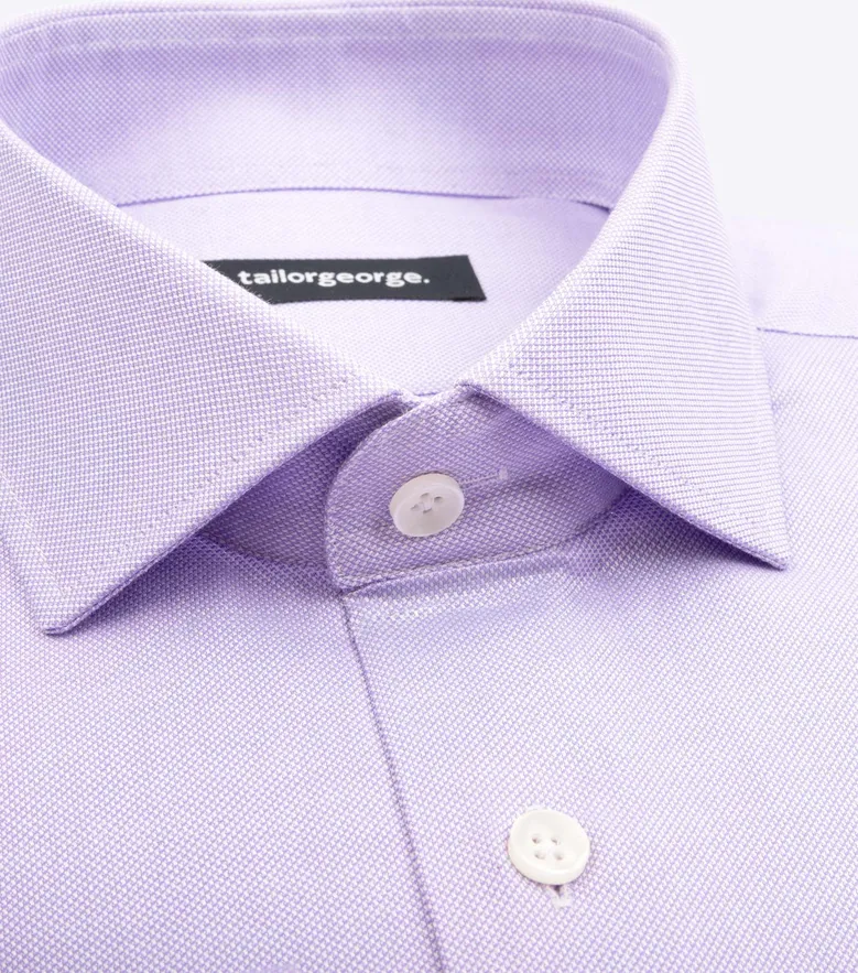 Easy-iron plain white poplin shirt